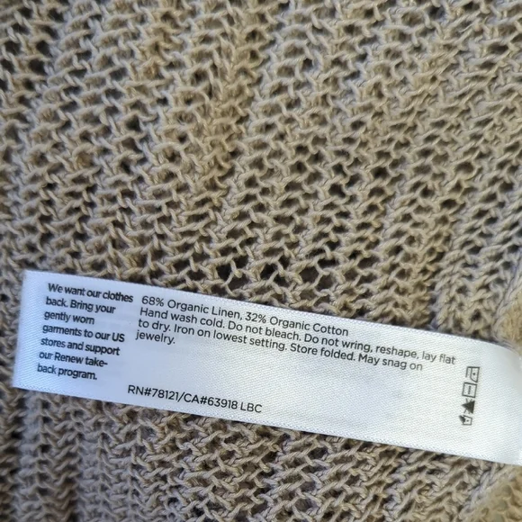 01390 Eileen Fisher Knit Long Sleeve Sweater Tan size PSmall coastal grandma - Picture 5 of 5